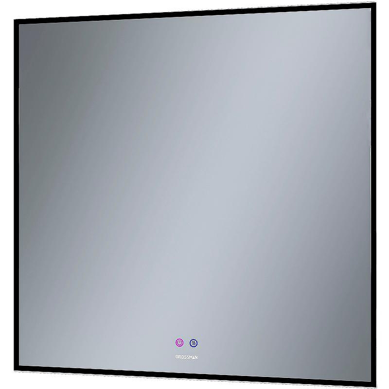 Зеркало Grossman Pragma-норма Black 80 1880802 с подсветкой цвет Черный с сенсорным выключателем и подогревом