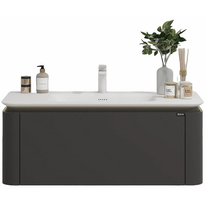 Тумба с раковиной Black&White Universe U935.1200 120 9351200 подвесная Sparkle Grey