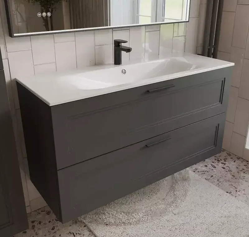 Тумба с раковиной Terminus Классик 120 CLA101202701601O подвесная цвет Графит