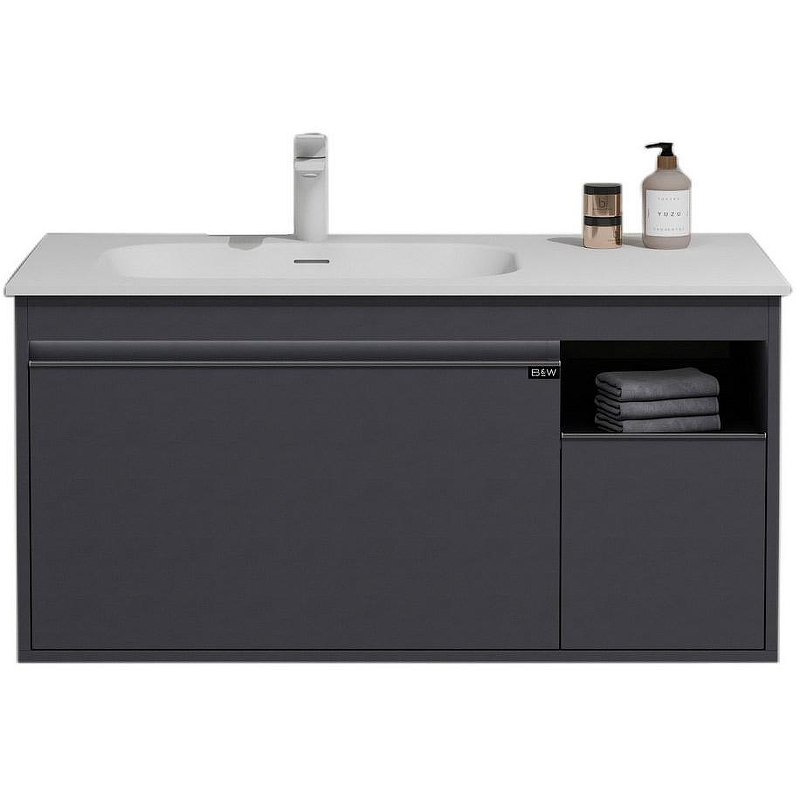 Тумба с раковиной Black&White Universe U910.1000 100 9101000 подвесная Grey