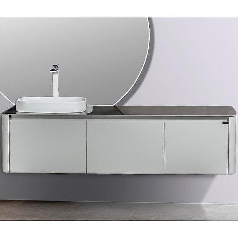 Тумба с раковиной Black&White Universe U915.1600L 160 L 9151600 подвесная Glossy light grey