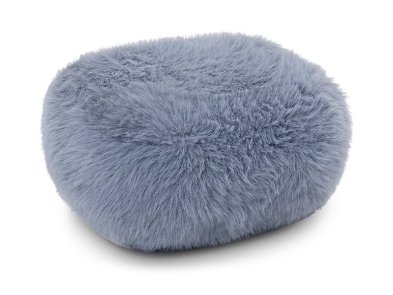 Пуф Я не минималист Мех Серо-голубой