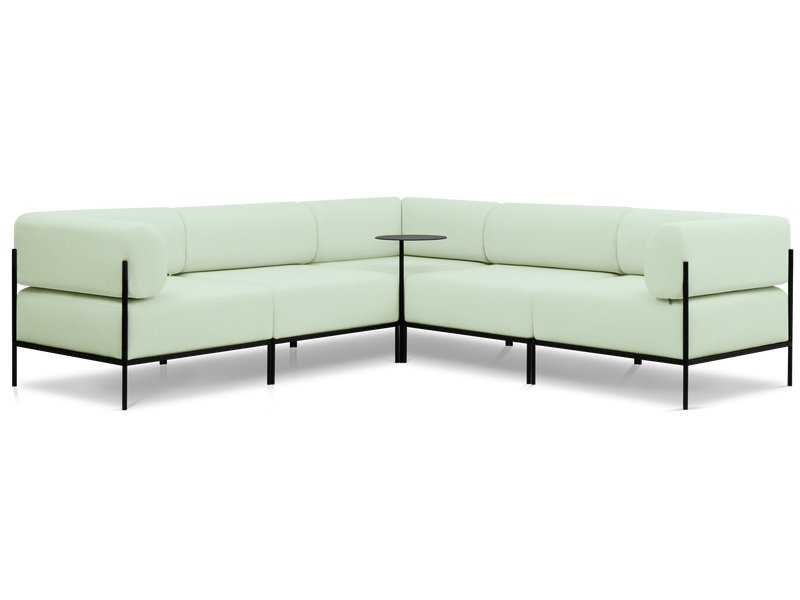 Диван садовый модульный Нолан 2 Рогожка Зеленый/Черный