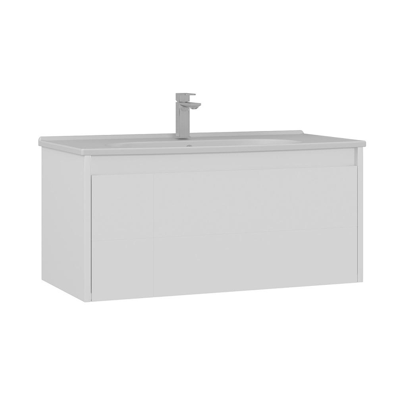 Тумба с раковиной Orka Likya 100 5002490 подвесная цвет Белый матовый