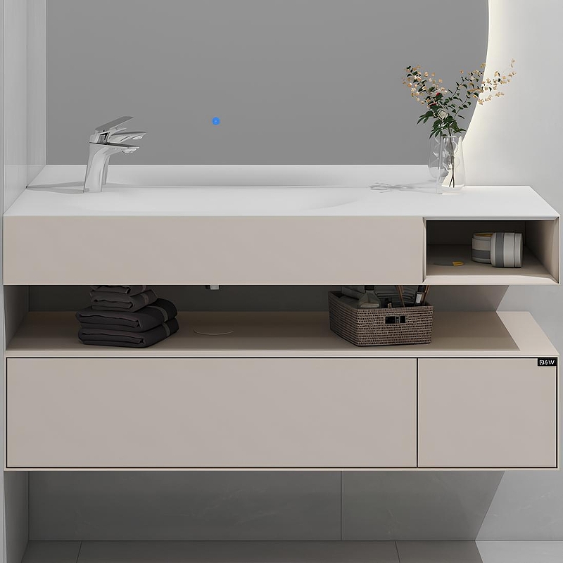 Тумба с раковиной Black&White Universe U955.1200L 120 9551200L подвесная Khaki Matt