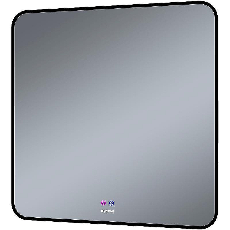 Зеркало Grossman Elegans-норма Black 80 1780802 с подсветкой цвет Черный с сенсорным выключателем и подогревом
