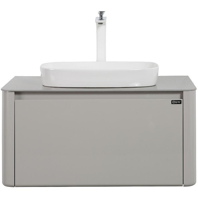 Тумба с раковиной Black&White Universe U915.800 80 915800 подвесная Glossy light grey