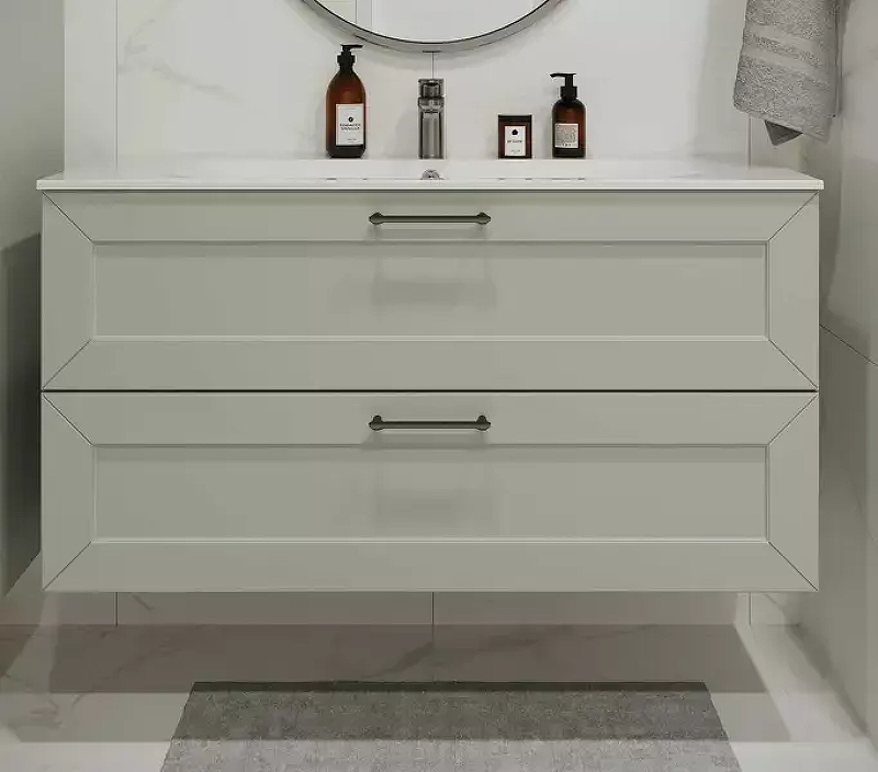 Тумба с раковиной Terminus Виктория 120 VIC101202900301O подвесная цвет Белый