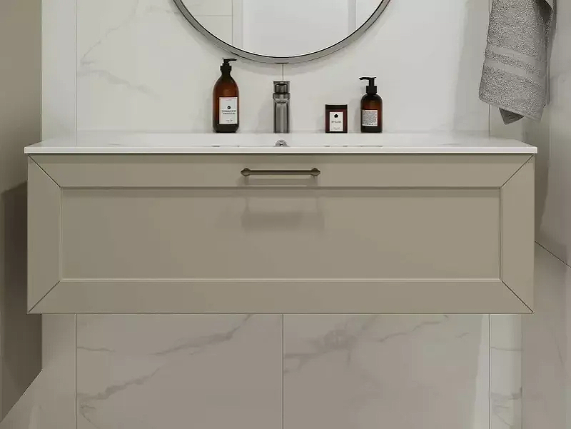 Тумба с раковиной Terminus Виктория 120 VIC101201900101O подвесная цвет Айвори