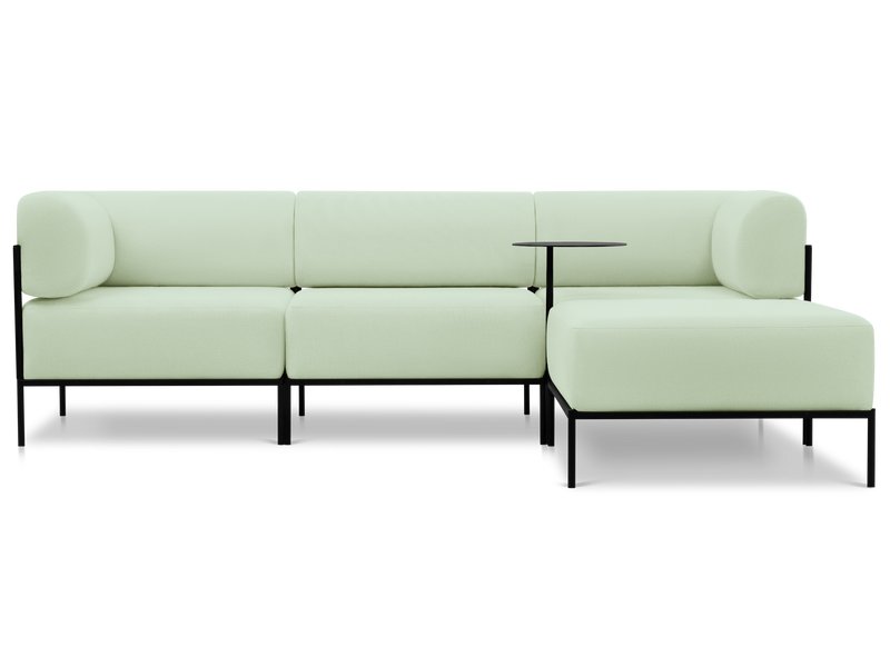 Диван садовый модульный Нолан 1 Рогожка Зеленый/Черный