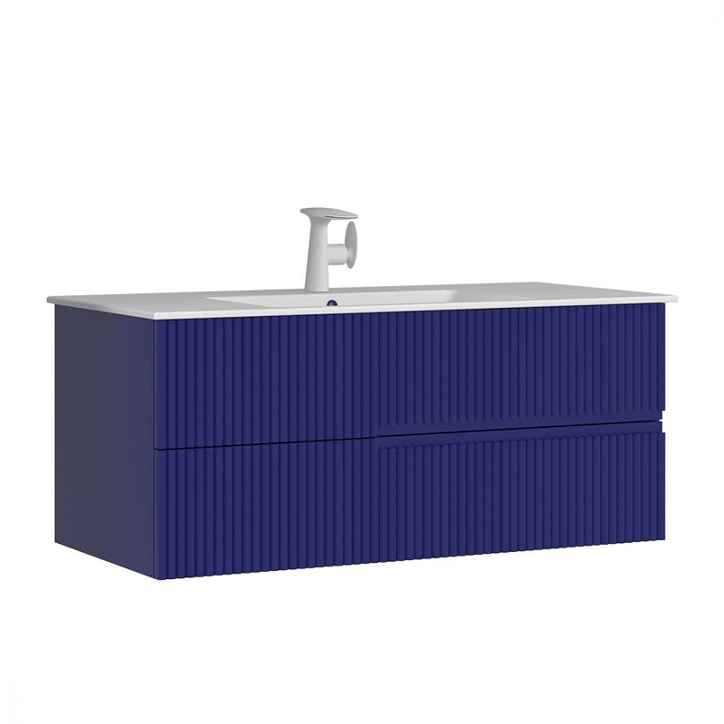 Тумба с раковиной Orka Moonlight 120 5001504 подвесная цвет Синий матовый