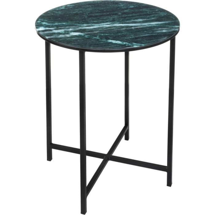 Журнальный стол Волопас металл, малахит/черный 48x48x60 см